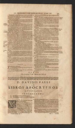 D. Davidis Parei In Libros Apocryphos Adversaria