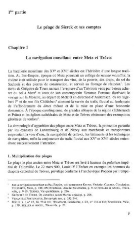 Ière partie: Le péage de Sierck et ses comptes