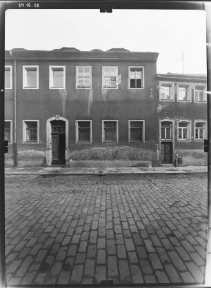 Pirna-Altstadt, Schmiedestraße 50. Wohnhaus (18. Jh.). Straßenfront (Teilansicht)