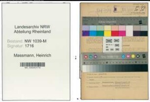 Entnazifizierung Heinrich Massmann , geb. 02.07.1905 (Bankbeamter)