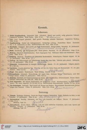 Keramik (Nr. 1-324)