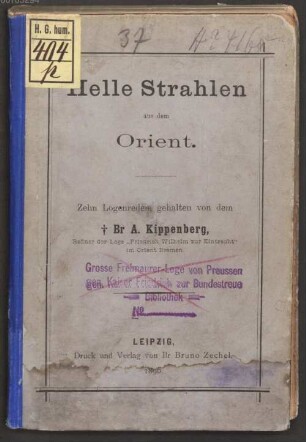 Helle Strahlen aus dem Orient : zehn Logenreden