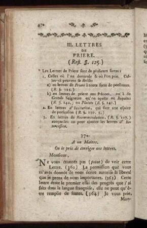 III. Lettres De Prière.