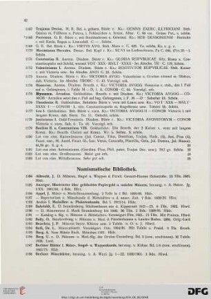 Numismatische Bibliothek (Nr. 1184-1395)
