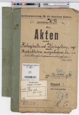 Ruhegehalts- und Wartegeldempfänger sowie Hinterbliebene ausgeschiedener Beamten
