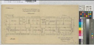 Erweiterung des Betriebsflügel am Empfangsgebäude Bielefeld Hbf: Grundriß Kellergeschoß, M. 1:100
