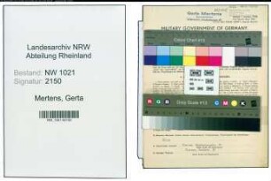 Entnazifizierung Gerta Mertens , geb. 08.01.1913 ()