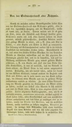Von der Goldmacherkunst oder Alchymie