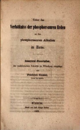Ueber das Verhältniss der phosphorsauren Erden zu den phosphorsauren Alkalien im Harne