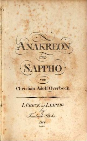 Anakreon und Sappho