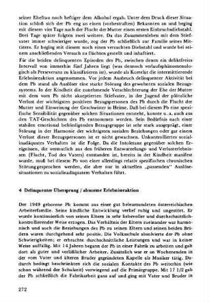 4 Delinquenter Übersprung / abnorme Erlebnisreaktion