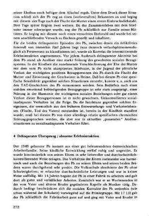 4 Delinquenter Übersprung / abnorme Erlebnisreaktion