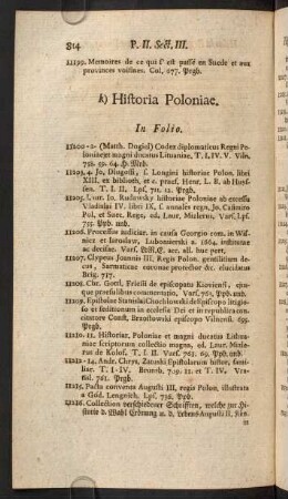 k) Historia Poloniae.