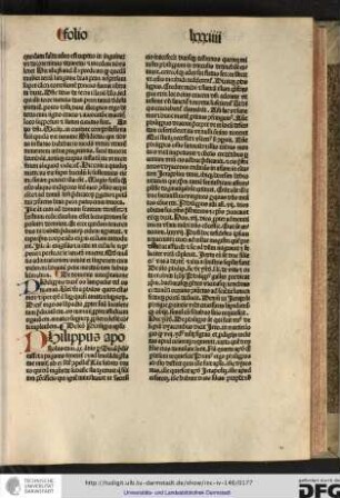 De nominis interpretatione. Philippus dicitur os lampadis vel os manuum vel dicitur a philos quod est amor...