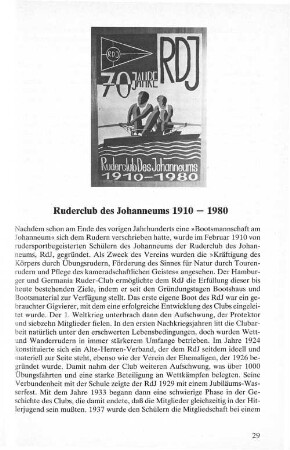 Ruderclub des Johanneums 1910 - 1980