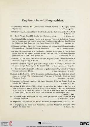 Kupferstiche - Lithographien (Nr. 1-35)