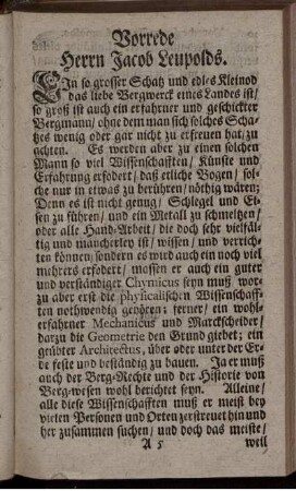 Vorrede Herrn Jacob Leupolds.