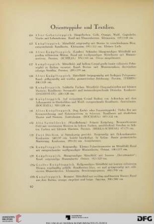 Orientteppiche und Textilien (Nr. 124-150)