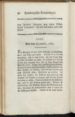 LXIII. Den 8ten December, 1767
