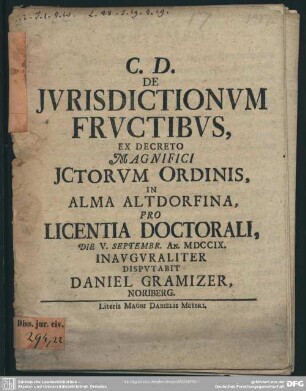De Iurisdictionum Fructibus