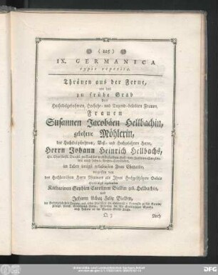 IX. Germanica typis repetita.