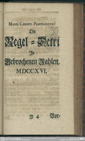 Die Regel-Detri In Gebrochenen Zahlen