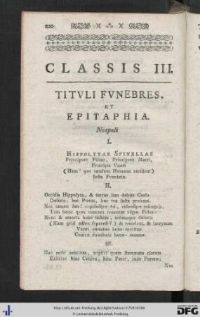 Classis III.