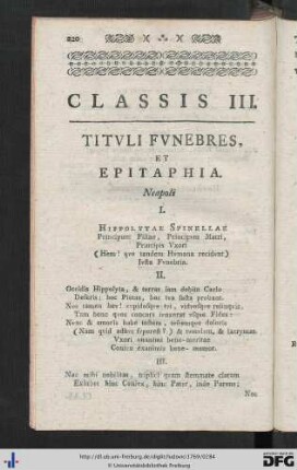 Classis III.