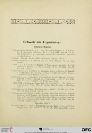 Schweiz im Allgemeinen (Nr. 1-33)