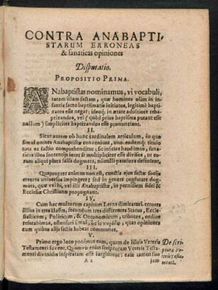 Contra Anabaptistarum Erroneas & fanaticas opiniones