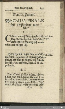 Das IX. Capitel. Wie Causa Finalis soll verstanden werden?