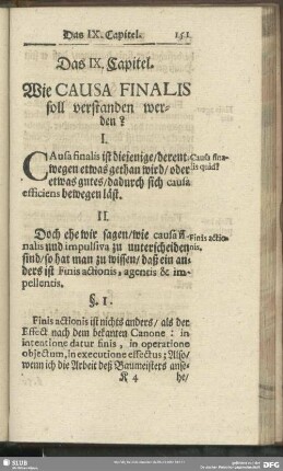 Das IX. Capitel. Wie Causa Finalis soll verstanden werden?