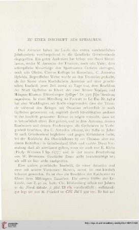 26: Zu einer Inschrift aus Epidaurus
