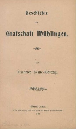 Geschichte der Grafschaft Mühlingen