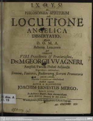 Ex philosophia spirituum de locutione angelica dissertatio