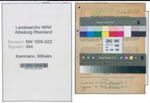 Entnazifizierung Wilhelm Kammann , geb. 18.10.1894 (Metzger)