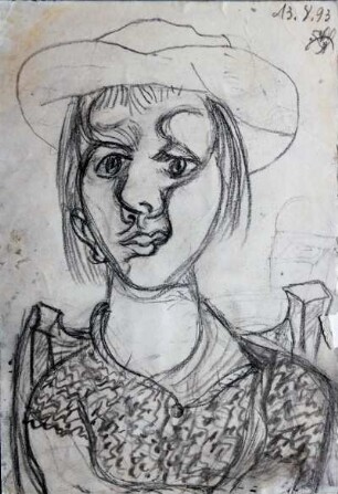 Frau mit Hut
