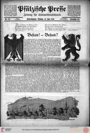 Pfälzische Presse, Kaiserlautern, 30.06.1930