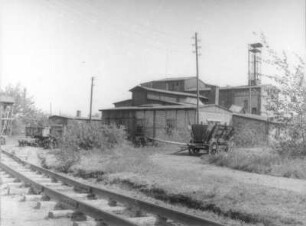 Olbersdorf. Braunkohlenwerk "Glückauf". Werkanlagen mit Grubenbahngleis