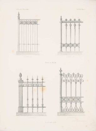 Gitter, Berlin: Ansichten (aus: Architektonisches Skizzenbuch, H. 17, 1854)