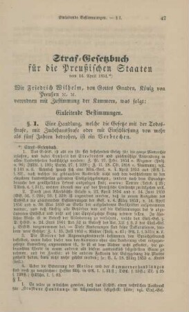 II. Straf-Gesetzbuch für die Preußischen Staaten vom 14. April 1851.