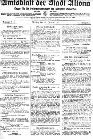 Nummer 7 : Freitag, den 14. Januar 1921