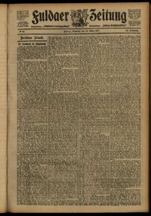 Dritte Ausgabe vom Samstag, den 16. März 1907.