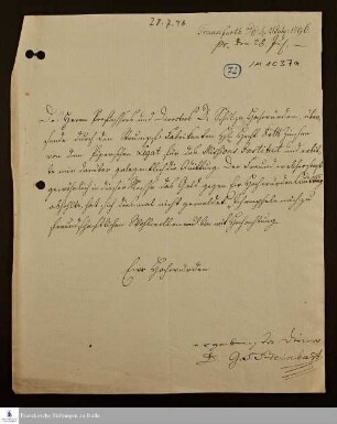 Brief von Gotthilf Samuel Steinbart an Johann Ludwig Schulze.