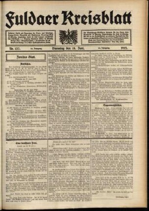 Zweite Ausgabe vom Dienstag, den 18. Juni 1912.