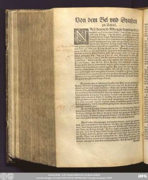 Von dem Bel und Drachen zu Babel.