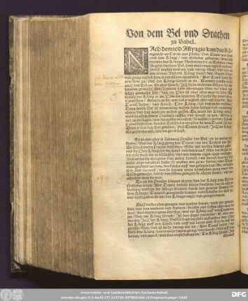 Von dem Bel und Drachen zu Babel.