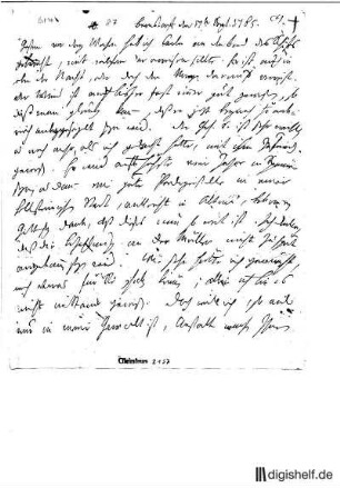 87: Brief von Friedrich Gottlieb Klopstock an Anna Maria (die Mutter) Klopstock