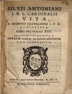 Silvii Antoniani, S.R.E. cardinalis, vita