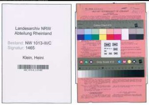 Entnazifizierung Heini Klein , geb. 18.05.1909 (Rechtsanwalt)